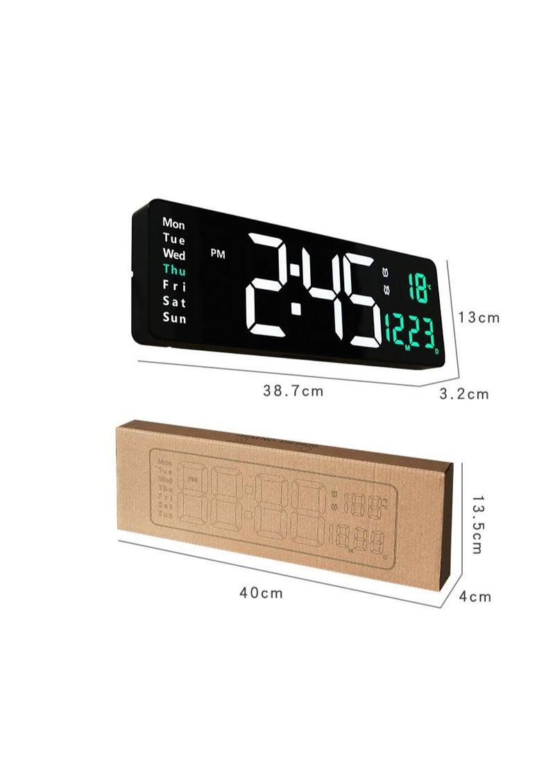 Generic - Digital Wall Clock Large Display, 16.2 Inch Large Wall Clock, LED Digital Clock with Remote Control for Living and Bed Room, Automatic Brightness Dimmer Big Clock with Date Week Temperature - Image 1