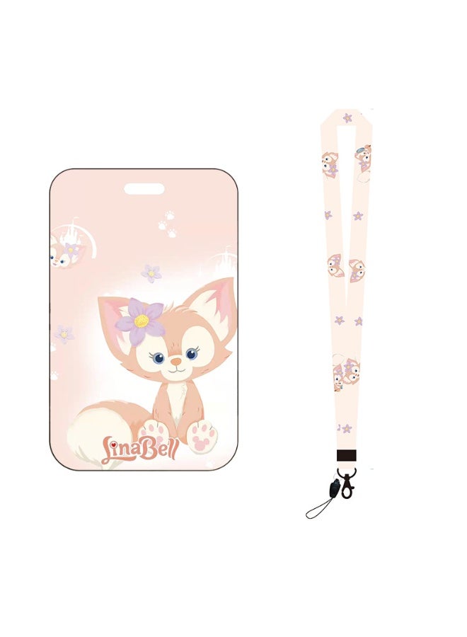 NIBEMINENT 1 - Piece Lina Belle Kpop Photo Card Holder Pendant Key Chain ID Badge Holder ID Card Holder Photo Card Protector for School ID Office ID Access Card for Women Girls