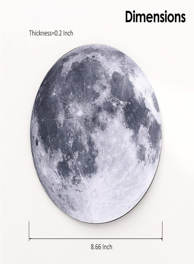 ProElife Round Mouse Pad Gaming Cute Moon Mousepad 8.66-Inch Planet Cloth Mouse Pad Mat Non-Slip Rubber Base for Home Office Business Noise-Reduction/Accurate Cursor/Smoothly Control Desk Pad (Gray) - Image 4
