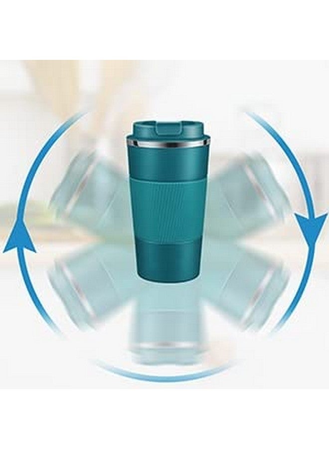 Wosta Insulated Travel Coffee Mug 2.0 | Double Wall Vacuum Stainless Steel Fat-Bottomed Coffee Cup Tumbler with Spill Proof Flip Lid for Hot and Ice Beverages (Blue Color, 380 Ml) - Image 5