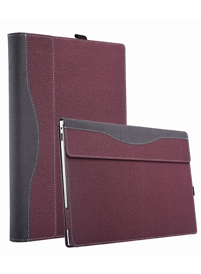 general Cover Case Compatible with 14 inch HP Spectre x360 2-in-1 Laptop 14-eu 14t-eu, PU Leather Protective Sleeve with Foldable Cooling Bracket