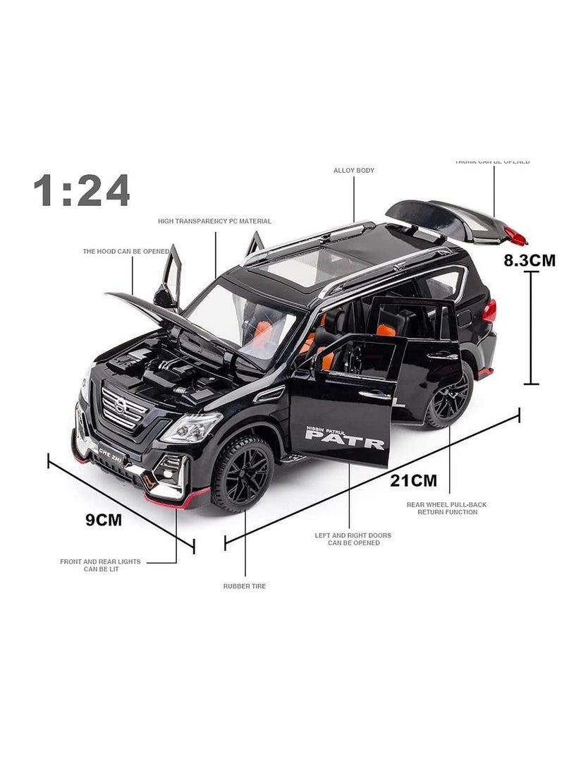FUSIONPULSE 1:24 Scale Diecast Car Alloy Car Sound Light Toy for Nissan Patrol SUV  - Image 3