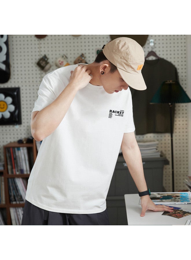 TonLion 2025 Summer Short Sleeve T-shirt Men's Cotton Crew Neck Loose Casual Tee Youth Trendy Top - Image 4