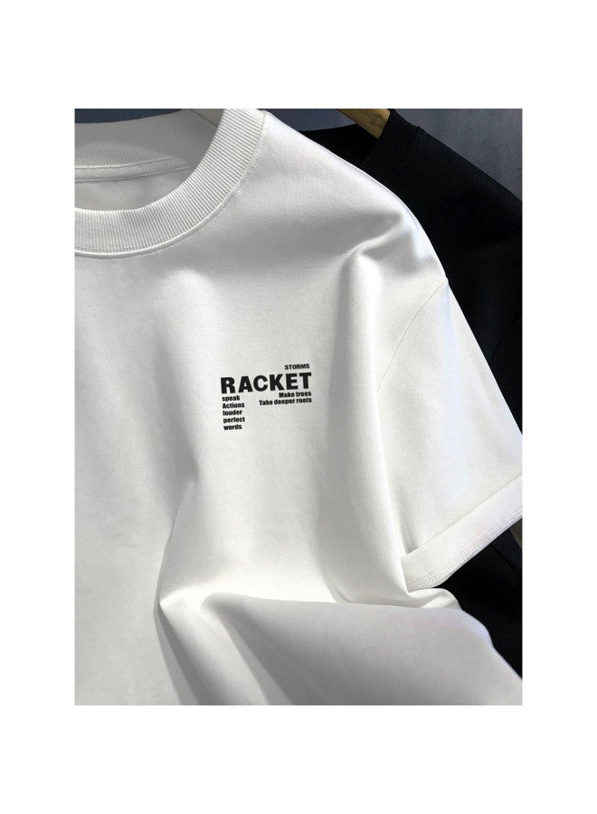 TonLion 2025 Summer Short Sleeve T-shirt Men's Cotton Crew Neck Loose Casual Tee Youth Trendy Top - Image 2