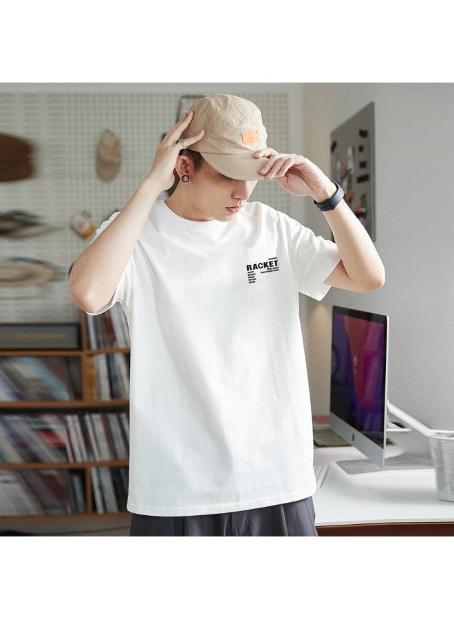 TonLion 2025 Summer Short Sleeve T-shirt Men's Cotton Crew Neck Loose Casual Tee Youth Trendy Top - Image 3