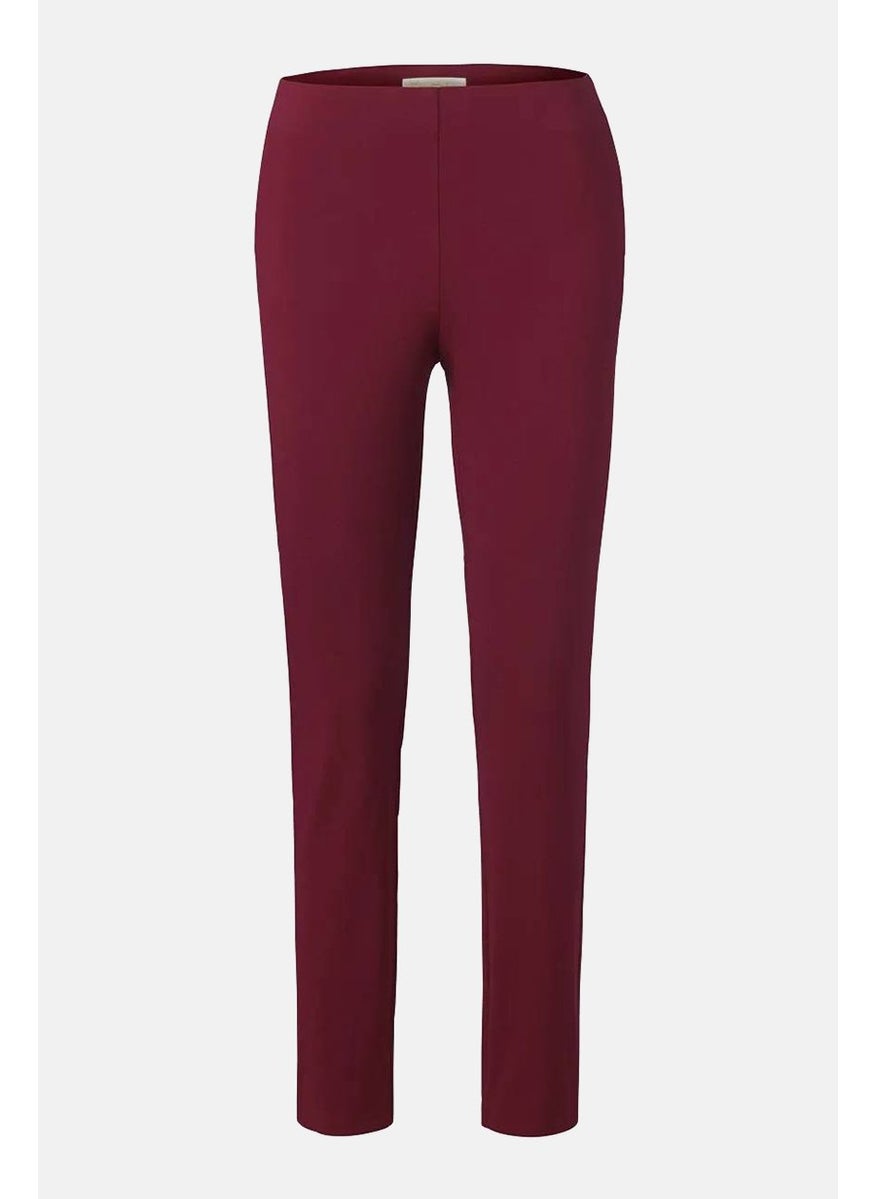 Tchibo Women Regular Fit Stretchable Plain Pants, Red  - Image 3