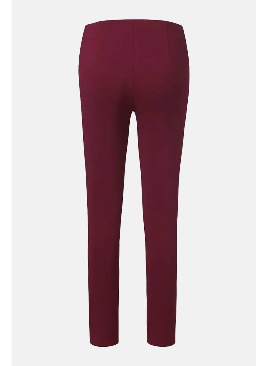 Tchibo Women Regular Fit Stretchable Plain Pants, Red  - Image 2