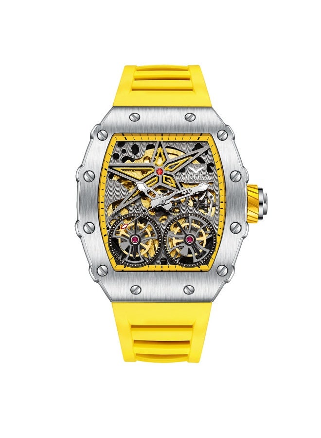 أونولا ساعة رجالية أوتوماتيكية هيكلية بعجلة موازنة