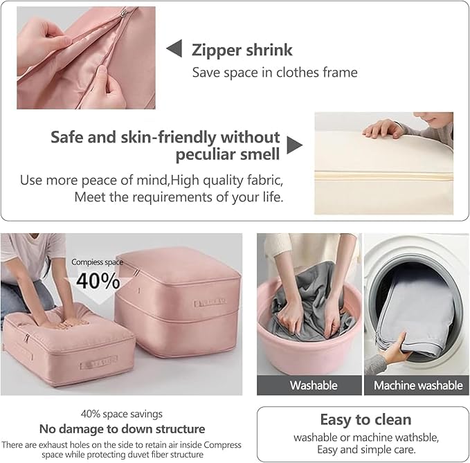 Scaroal Ultra Space Saving Self Compression Organizer Portable Heavy Duty Moving Bags Compression Packing Cubes for Travel Expandable Organizer Bags for ComfortersBlanketsBedding PACK OF 1 - Image 5