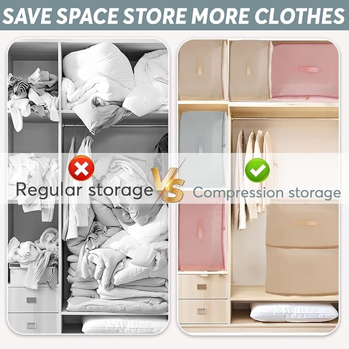 Scaroal Ultra Space Saving Self Compression Organizer Portable Heavy Duty Moving Bags Compression Packing Cubes for Travel Expandable Organizer Bags for ComfortersBlanketsBedding PACK OF 1 - Image 4