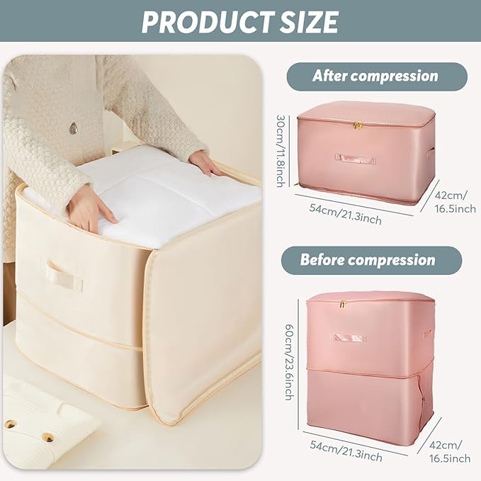 Scaroal Ultra Space Saving Self Compression Organizer Portable Heavy Duty Moving Bags Compression Packing Cubes for Travel Expandable Organizer Bags for ComfortersBlanketsBedding PACK OF 1 - Image 3