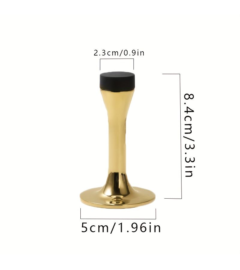 Brushed Nickel No Punch Extended Door Stop Solid Wood Room Bathroom Door Bumper Anti Collision Top - Image 2