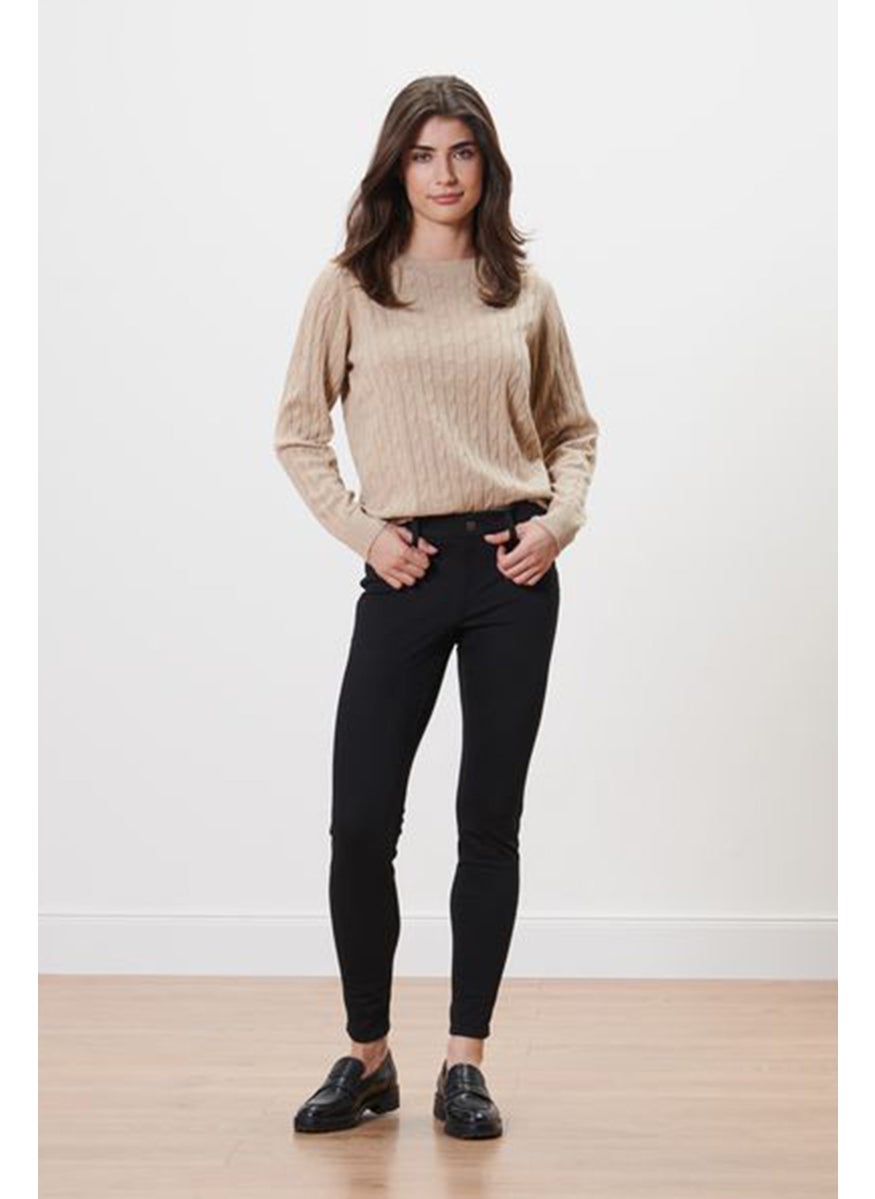 Tchibo Women Skinny Fit Solid Jegging Pants, Black  - Image 1