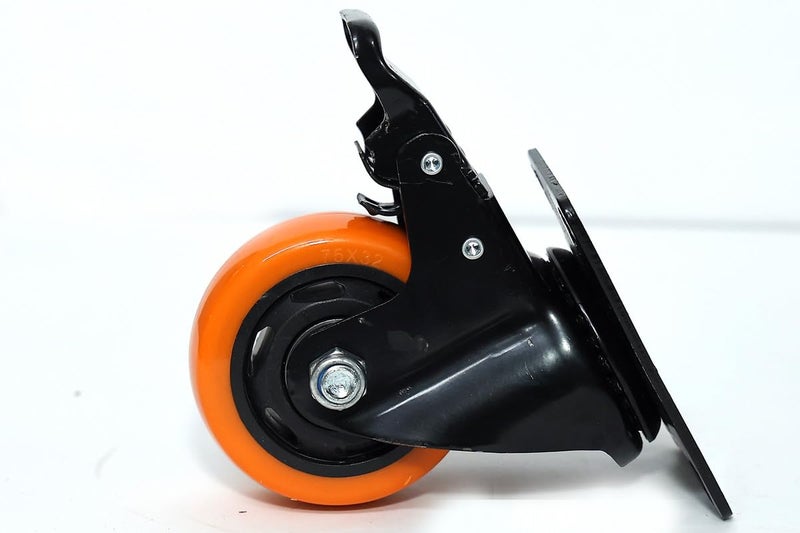 PACIFIC MOVERS Carbon Steel 4 Pack Caster Wheel Of 3Inch With Break 4Pc Black - Image 3