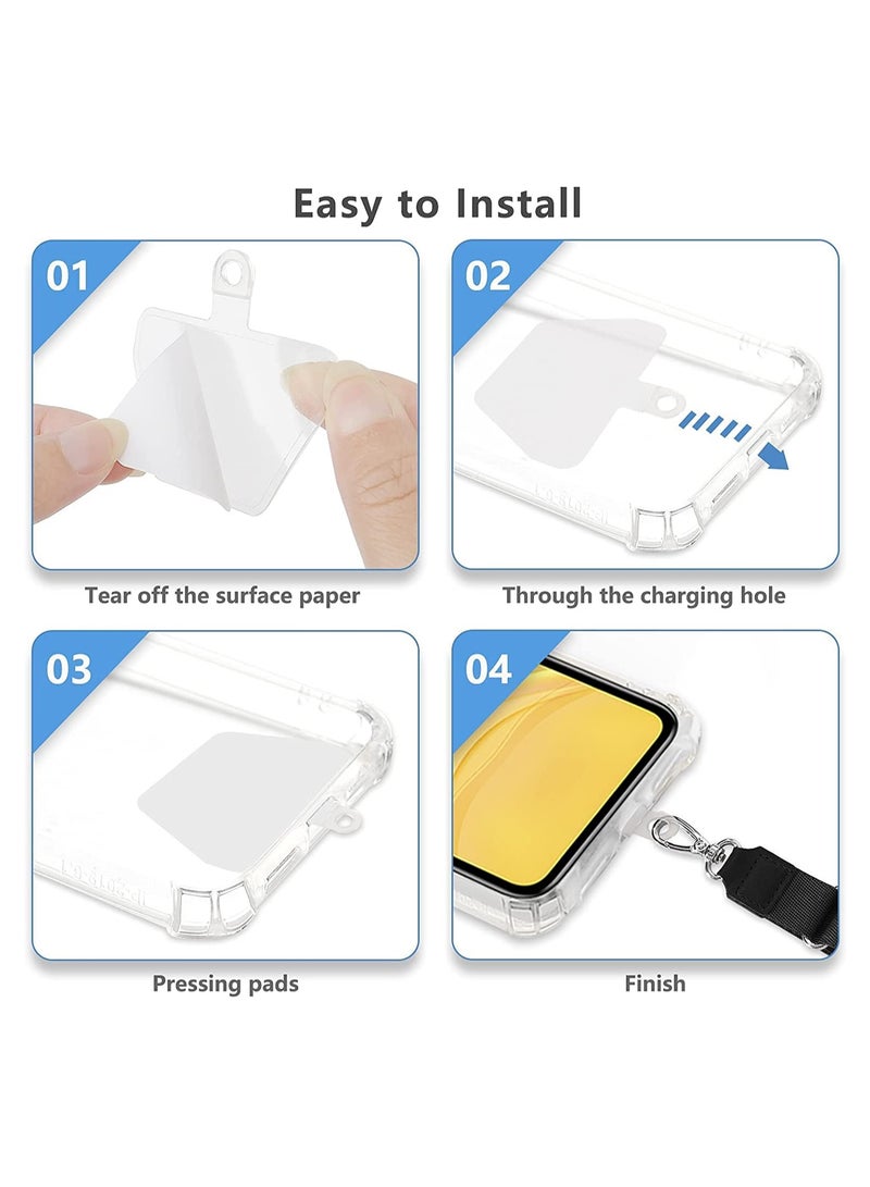 SYOSI Phone Lanyard Wrist and Neck Adjustable Strap Smartphone Chain with 3 Adhesive Tethers Compatible Most Smartphones Black - Image 4