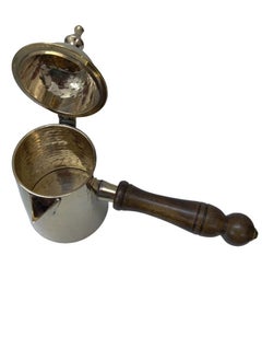 Royal Brass Turkish Coffee Pot with Wooden Handle And with Lid Gold Brass Coffee Warmer 18 Centimeter  - Image 3