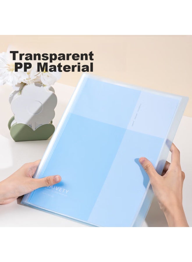 Deli A4/40-page Doent Folder, Student Insert Pocket, Certificate Collection Folder, Prenatal Checkup Report Organizer, Sheet Music Folder, Office Loose-leaf Folder, Light Blue Pq605-40 - Image 4