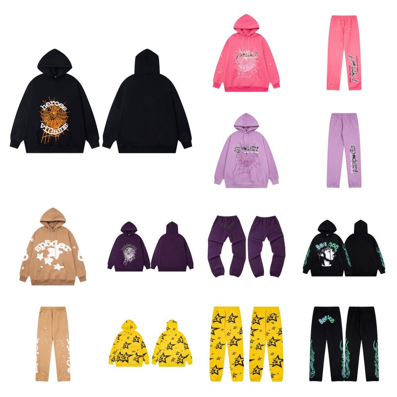 Sp5Der Hip-Hop Singer'S Same Style Foam Letter 5555 Printed Men'S And Women'S Couple Sweatshirt Hoodie Suit - Image 2