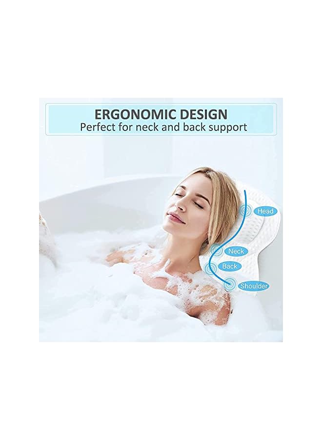 KASTWAVE Pillows 4D Spa Air Mesh Bathtub Pillows For Tub Shower Head Neck Shoulder And Back Support Ergonomic Pillows With 6 Nonslip Strong Suction Cups For Breathable Comfort - Image 2