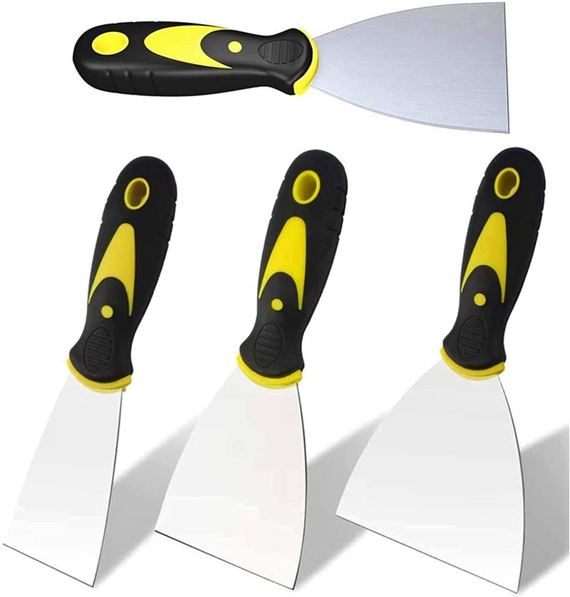 HiFam Putty Knife Set, Putty Knives, Metal Scrapers, Putty Scrapers for Drywall, Decals, Patching and Painting (4 Pack, 5", 4", 3", 2" Wide) - Image 1