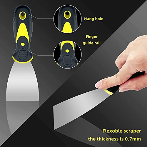HiFam Putty Knife Set, Putty Knives, Metal Scrapers, Putty Scrapers for Drywall, Decals, Patching and Painting (4 Pack, 5", 4", 3", 2" Wide) - Image 5