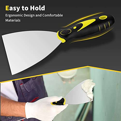 HiFam Putty Knife Set, Putty Knives, Metal Scrapers, Putty Scrapers for Drywall, Decals, Patching and Painting (4 Pack, 5", 4", 3", 2" Wide) - Image 3