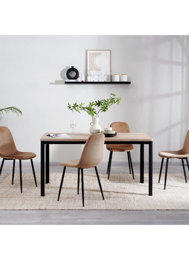Pan Home Rekker 6 Seater Dining Table - Natural And Black ~ Natural  - Image 1