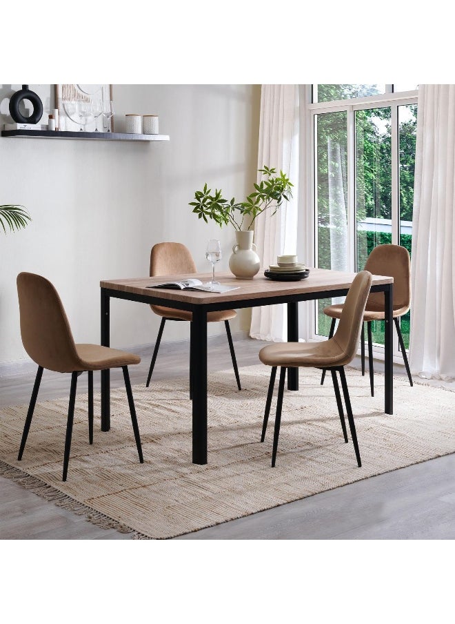 Rekker 6 Seater Dining Table - Natural And Black ~ Natural