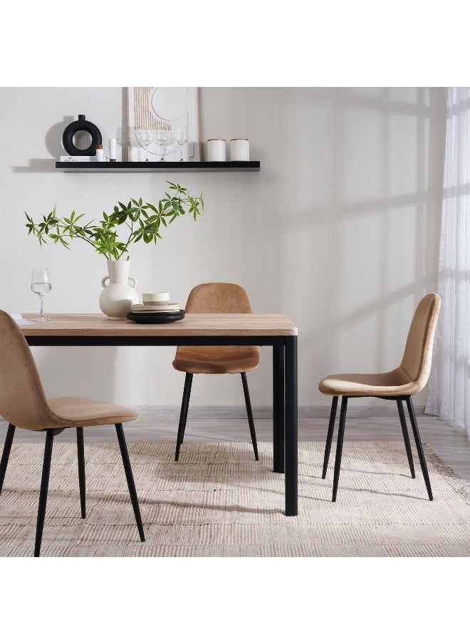 Pan Home Rekker 6 Seater Dining Table - Natural And Black ~ Natural  - Image 3