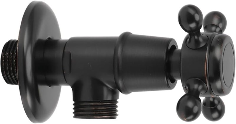 Black Brass Retro Angle Valve Hot Cold Water Control for Bathroom Shower Toilet Kitchen - Image 1