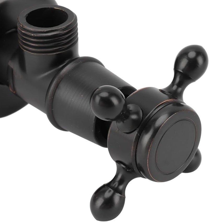 Black Brass Retro Angle Valve Hot Cold Water Control for Bathroom Shower Toilet Kitchen - Image 5