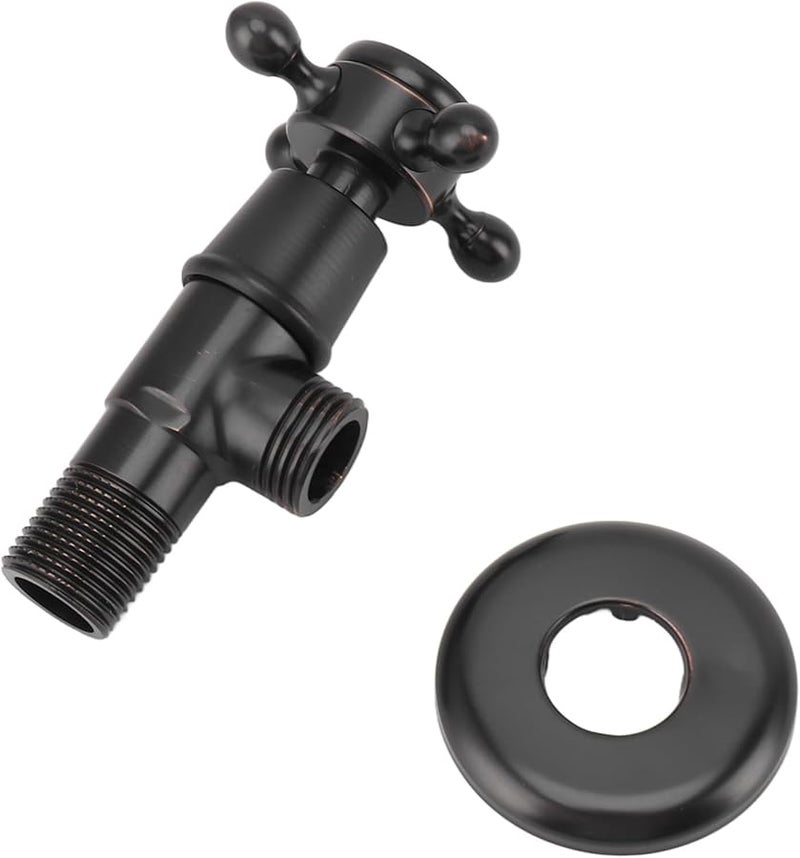 Black Brass Retro Angle Valve Hot Cold Water Control for Bathroom Shower Toilet Kitchen - Image 4