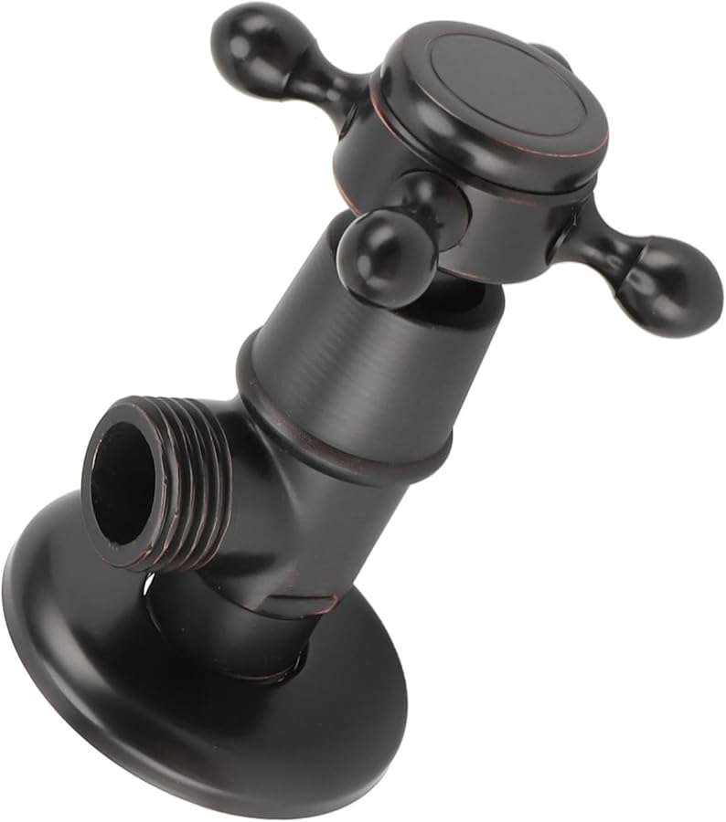 Black Brass Retro Angle Valve Hot Cold Water Control for Bathroom Shower Toilet Kitchen - Image 3