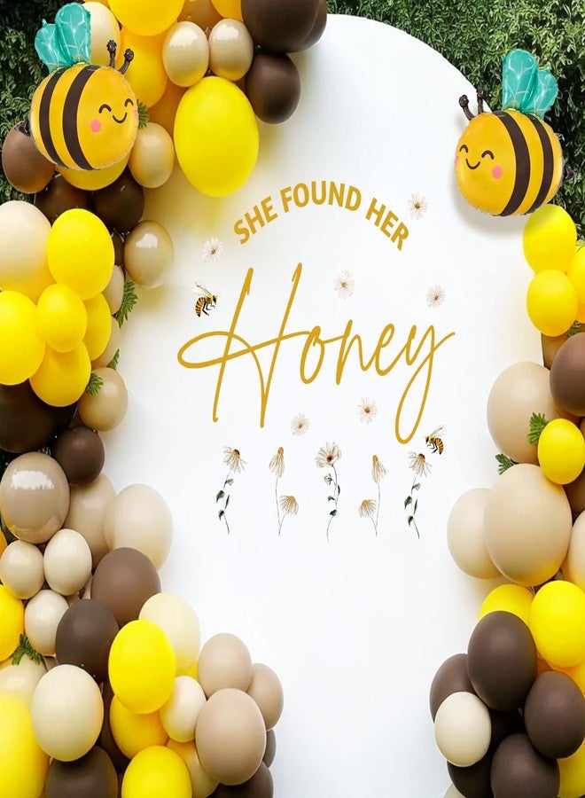 Dvehdbay She Found Her Honey Bridal Shower Decorations - She Found Her Honey Sign, Bee Dasiy Flower Decal for Balloons Arch Backdrop, Bee Bridal Shower Themes, Engagement Wedding Bachelorette Party Supplies - Image 1