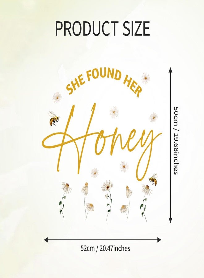 Dvehdbay She Found Her Honey Bridal Shower Decorations - She Found Her Honey Sign, Bee Dasiy Flower Decal for Balloons Arch Backdrop, Bee Bridal Shower Themes, Engagement Wedding Bachelorette Party Supplies - Image 2