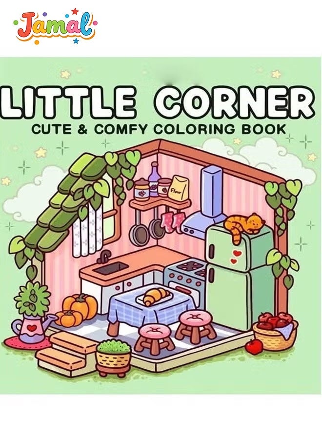 Jamal Girl Moments & Little Corner Coloring paper – 2-Book Cozy Relaxation Set for Adults, Kids & Teens | Cute Daily Scenes, Mindfulness Stress Relief & Family Bonding Activity - Image 3