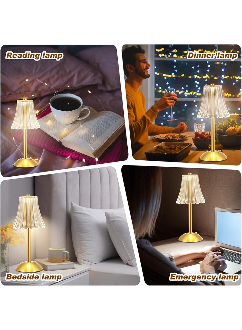 Portable Cordless Table Lamp, Fabric Shade Desk Lamps，3Color Dimmable Touch Lamp for Dining Room, Living Room, Bedroom, Bedside - Image 4