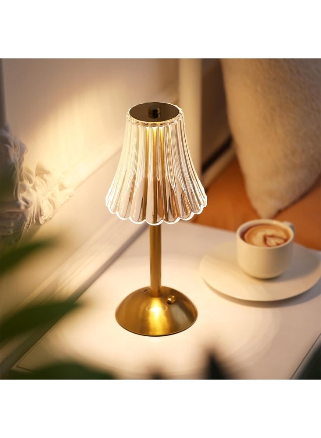 Portable Cordless Table Lamp, Fabric Shade Desk Lamps，3Color Dimmable Touch Lamp for Dining Room, Living Room, Bedroom, Bedside - Image 1