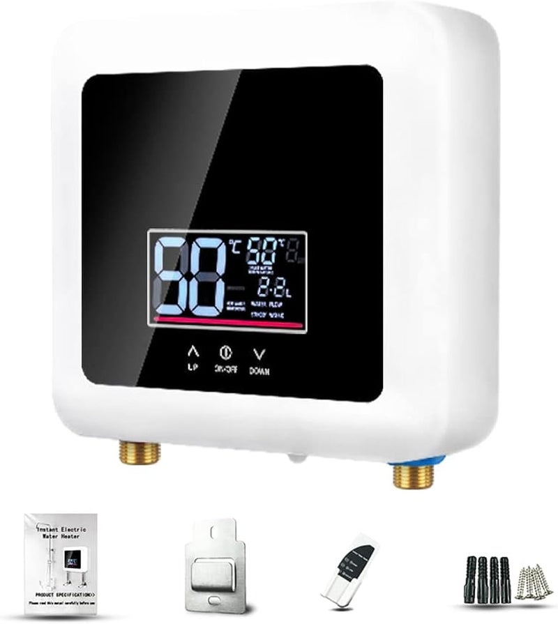 Alisa Electric water heater,Instant Water Heater 7500W Electric Tankless Water Heater Wall-Mounted LED Display Support ermostat Mode/Power Adjustment for Home Kitchen Baroom - Image 1