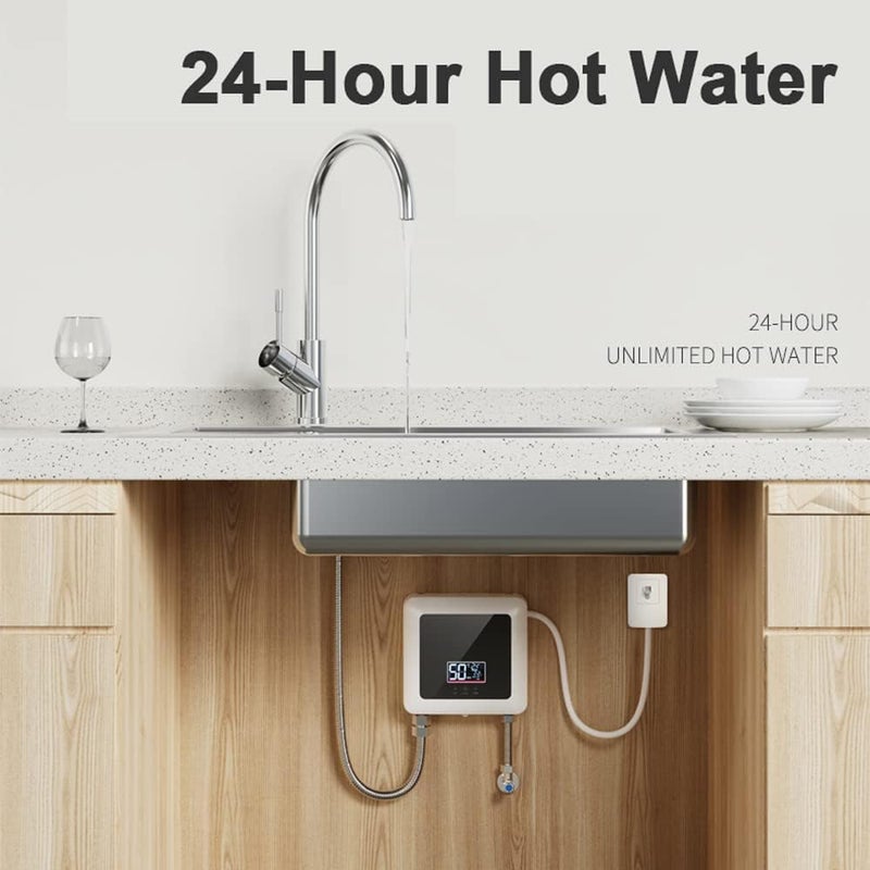 Alisa Electric water heater,Instant Water Heater 7500W Electric Tankless Water Heater Wall-Mounted LED Display Support ermostat Mode/Power Adjustment for Home Kitchen Baroom - Image 2
