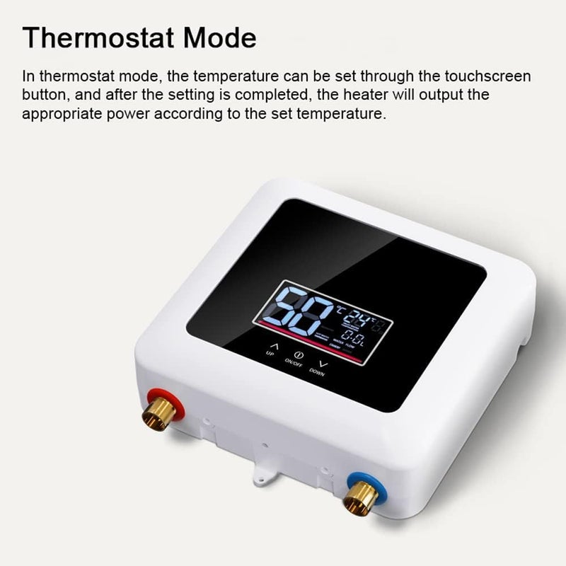 Alisa Electric water heater,Instant Water Heater 7500W Electric Tankless Water Heater Wall-Mounted LED Display Support ermostat Mode/Power Adjustment for Home Kitchen Baroom - Image 5