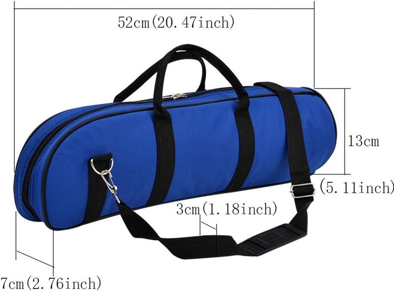 MoonEmbassy Trumpet Gig Bag 600D Water-resistant Oxford Cloth Adjustable Strap with Pocket 5mm Cotton Padded (Blue) - Image 3
