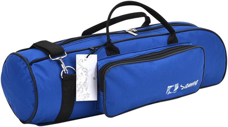 MoonEmbassy Trumpet Gig Bag 600D Water-resistant Oxford Cloth Adjustable Strap with Pocket 5mm Cotton Padded (Blue) - Image 1