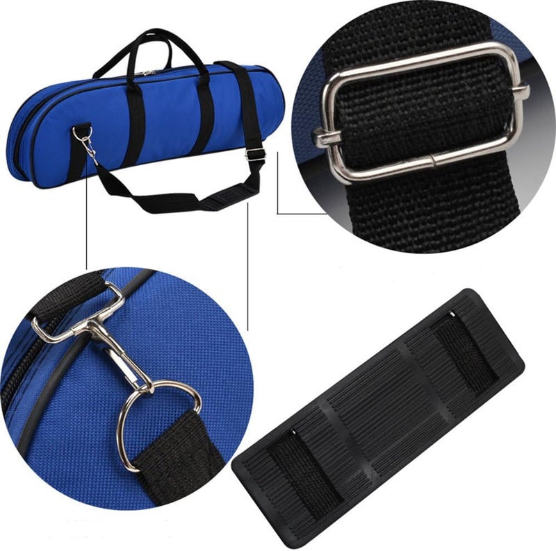 MoonEmbassy Trumpet Gig Bag 600D Water-resistant Oxford Cloth Adjustable Strap with Pocket 5mm Cotton Padded (Blue) - Image 4