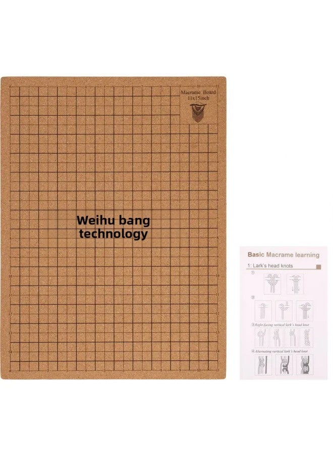 Macrame Braided Rope Square Cushion Board Cork Board Weaving DIY Cork Board-Color:30x30cm With Round Printing Plate (comes With A Manual For Braiding Rope) + 30t Needle Plate + Carton Packaging - Image 1