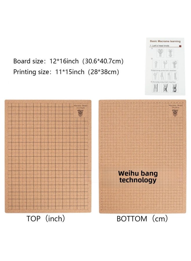 Macrame Braided Rope Square Cushion Board Cork Board Weaving DIY Cork Board-Color:30x30cm With Round Printing Plate (comes With A Manual For Braiding Rope) + 30t Needle Plate + Carton Packaging - Image 2