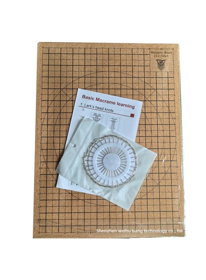 Macrame Braided Rope Square Cushion Board Cork Board Weaving DIY Cork Board-Color:30x30cm With Round Printing Plate (comes With A Manual For Braiding Rope) + 30t Needle Plate + Carton Packaging - Image 4