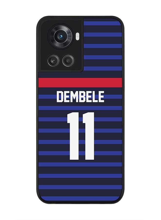 Stylizedd Rugged Black edge case for OnePlus 10R 5G/OnePlus Ace 5G Slim fit Soft Case Flexible Rubber Edges Anti Drop TPU Gel Thin Cover - Football Team - France Player Name - Dembele - Image 1