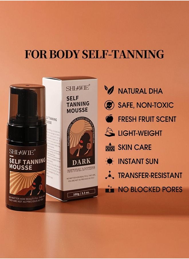 SHLAWIE Self Tanner Mousse | Natural Self Tanner Mousse | Light Self Tanning Mousse | Packied With Skin Benefits, No Added Nasties, Vegan, Cruelty Free | All Skin Types Self Tanner Mousse  - Image 5