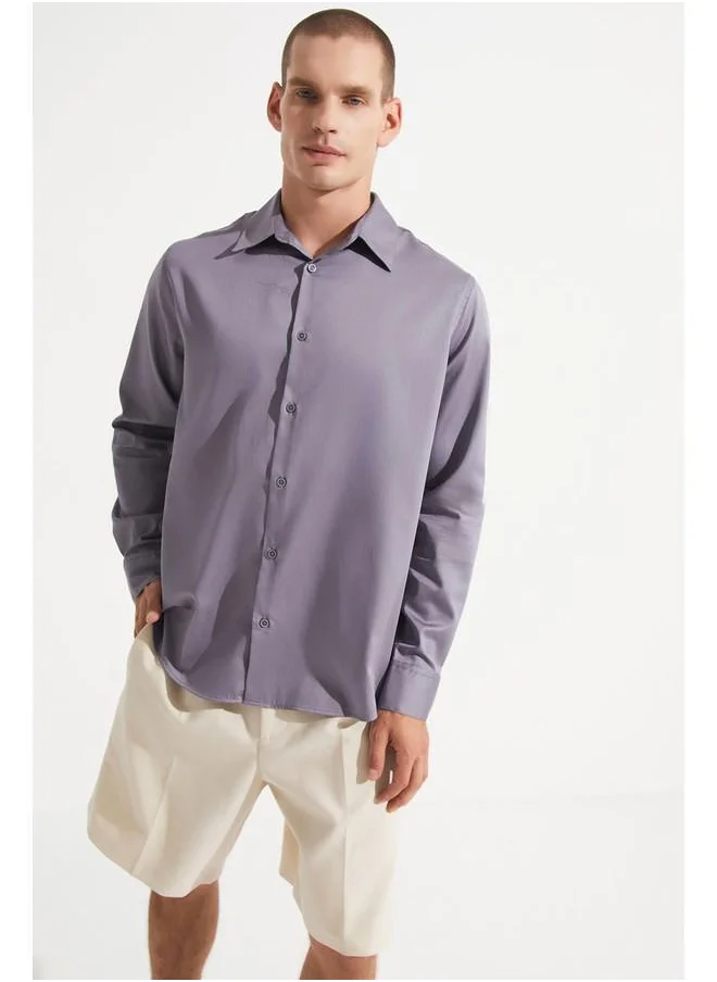 جون June Exclusive Men Casual Shirt Grey